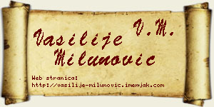 Vasilije Milunović vizit kartica